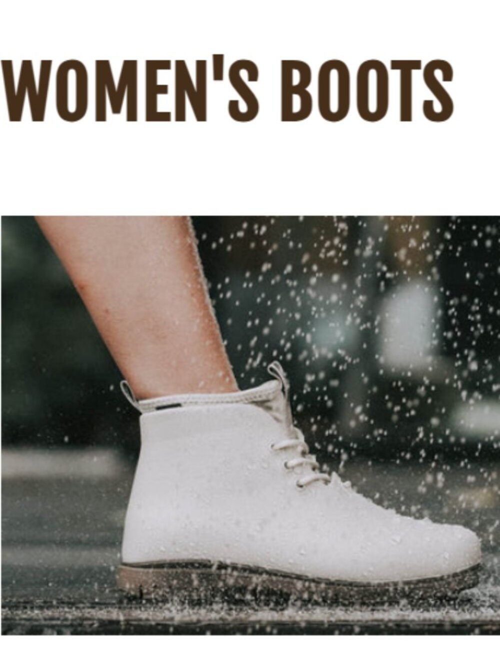 CCILU USAXpreSole Panto Ankle Waterproof Lace-Up Boot SIZE 8 White Vanilla Latte